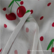 Cherry printing design 95% cotton 5%spandex knit fabric for baby clothes